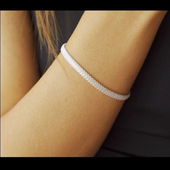 NEW 925 Sterling Silver Mesh Bracelet - Picture 1 of 7